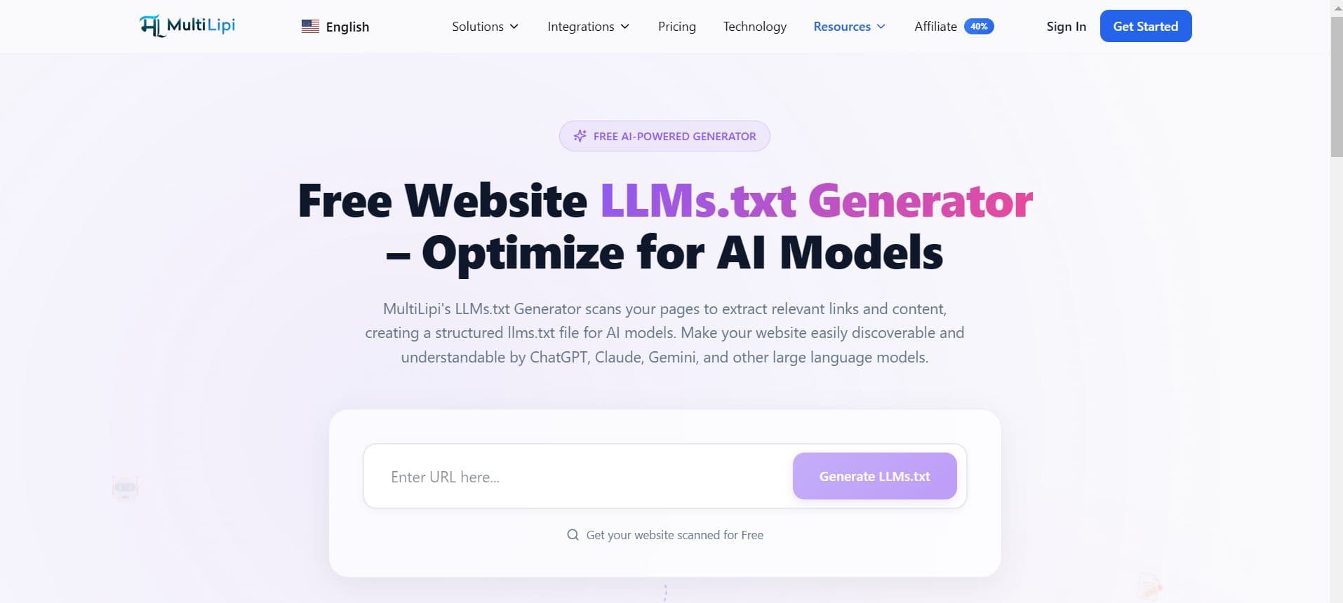 Générateur de LLMs.txt gratuit : Optimisez votre site web pour les agents IA et chatbots